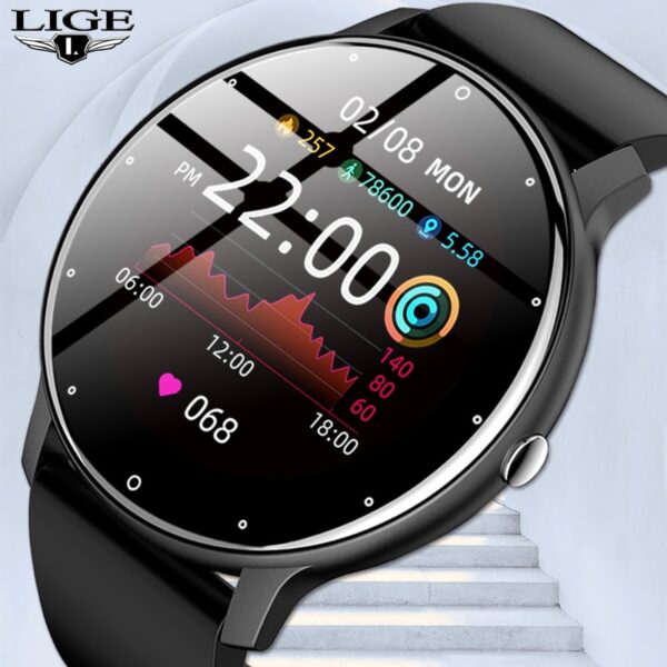 LIGE-2021-Fashion-Smart-Watch-Men-Fitness-Bracelet-Heart-Rate-Blood-Pressure-Monitoring-Sports-Tracker-Smartwatch