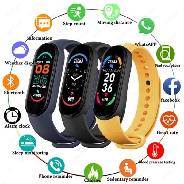 New-M6-Smart-Bracelet-Unisex-Bluetooth-Smart-Watch-Multifunctional-Heart-Rate-Fitness-Tracking-Sports-Bracelet-for