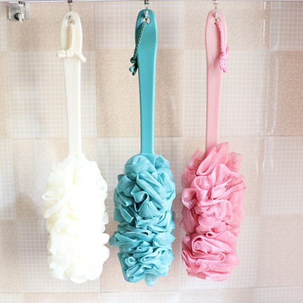 TENSKE-Bath-Brush-New-Long-Handle-Hanging-Soft-Mesh-Back-Body-Bath-Shower-Scrubber-Brush-Sponge