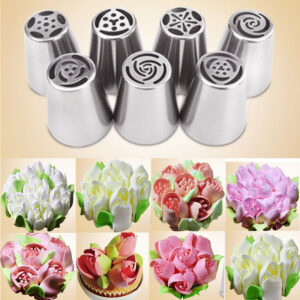 Russian 1PC Stainless Steel Flower Icing Piping Nozzles Tips Pastry Cake Baking Tool
