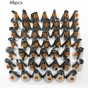 Cake Decorating 48Pcs/set Good Quality Stainless steel Icing Piping Nozzles Pastry Tips Set Cake Baking Tools Accessories