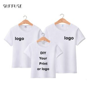 Customize T-Shirts Print LOGO/ Photo/Text Sublimation Print Your Design Boys/Girls Tee Shirts Tops Gift for Friends Family