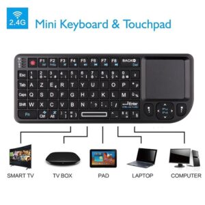 Mini 2.4G RF Wireless Keyboard English Keyboard Backlight Touchpad Mouse for PC Notebook Smart Tv Box
