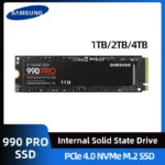 Samsung 990 Pro 1TB 2TB 4TB SSD PCIe Gen 4.0x4 Solid State Drive NVMe 2.0 M.2 2280 Internal SSD for Desktop Laptop